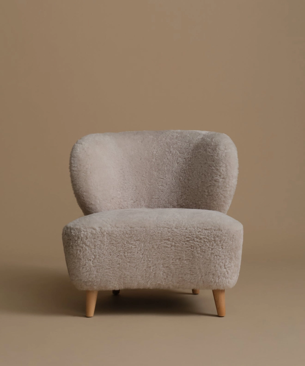Brentwood Chair in Light Taupe Shearling
