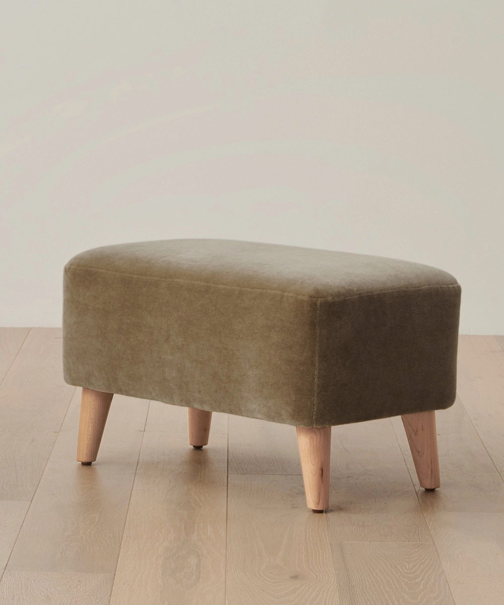 Brentwood Ottoman in Honey Mohair